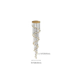 Lustre moderne en cristal à motif papillon linéaire avec télécommande