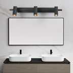 Applique da bagno rettangolare nera regolabile a 3 luci