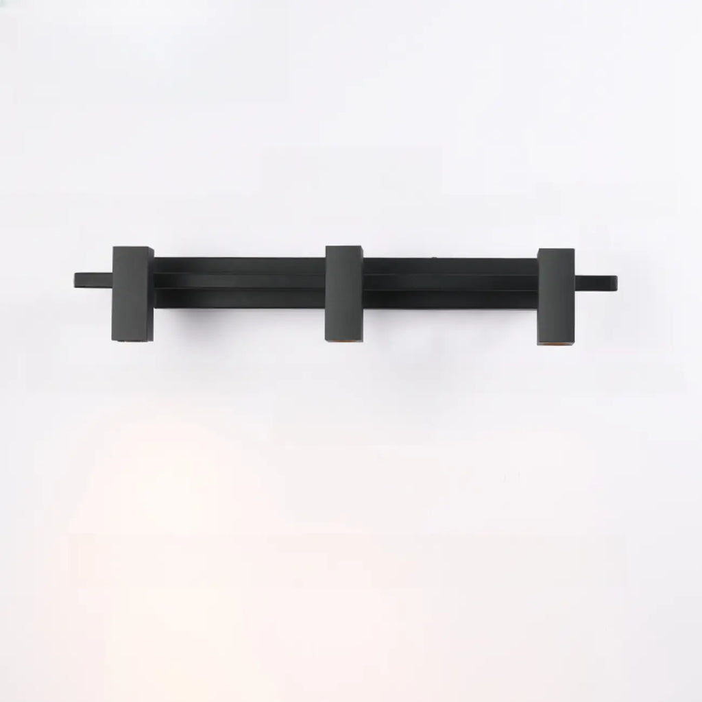 Applique da bagno rettangolare nera regolabile a 3 luci