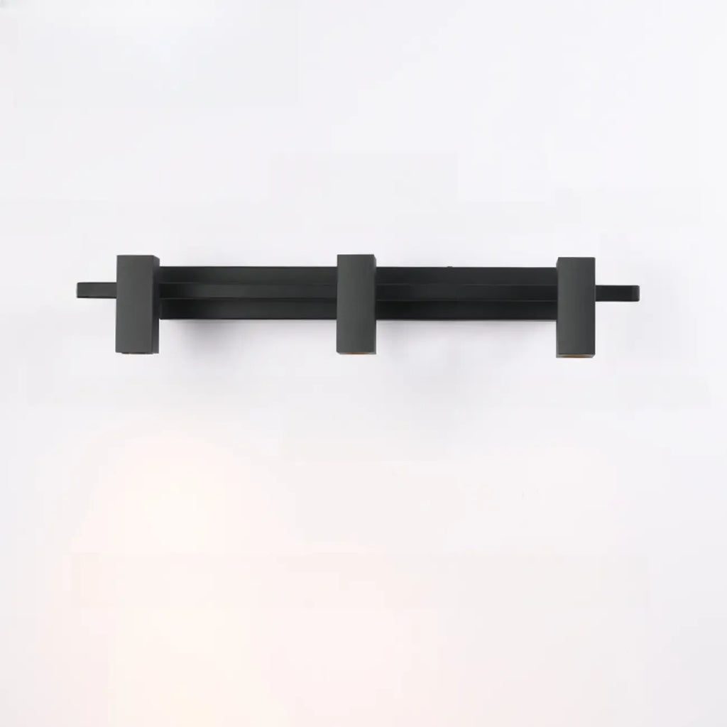Applique da bagno rettangolare nera regolabile a 3 luci