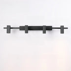 Applique da bagno rettangolare nera regolabile a 3 luci