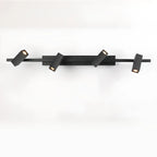 Applique da bagno rettangolare nera regolabile a 3 luci