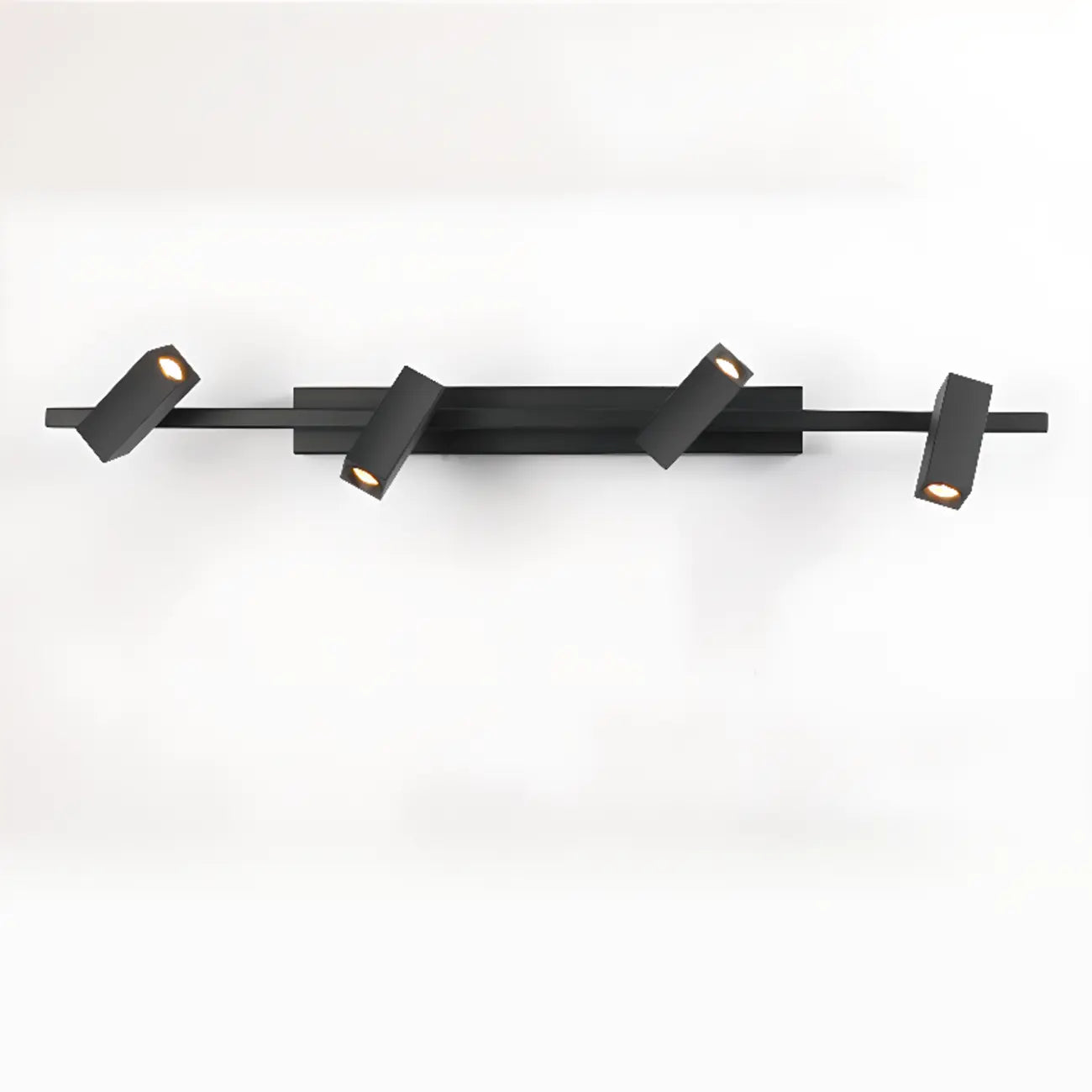 Applique da bagno rettangolare nera regolabile a 3 luci