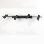 Applique da bagno rettangolare nera regolabile a 3 luci