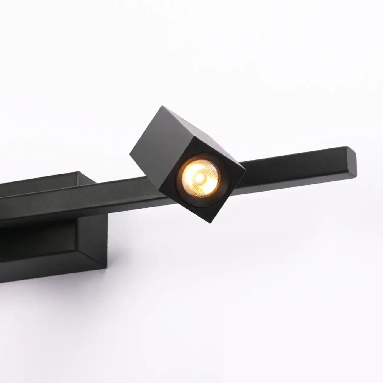 Applique da bagno rettangolare nera regolabile a 3 luci