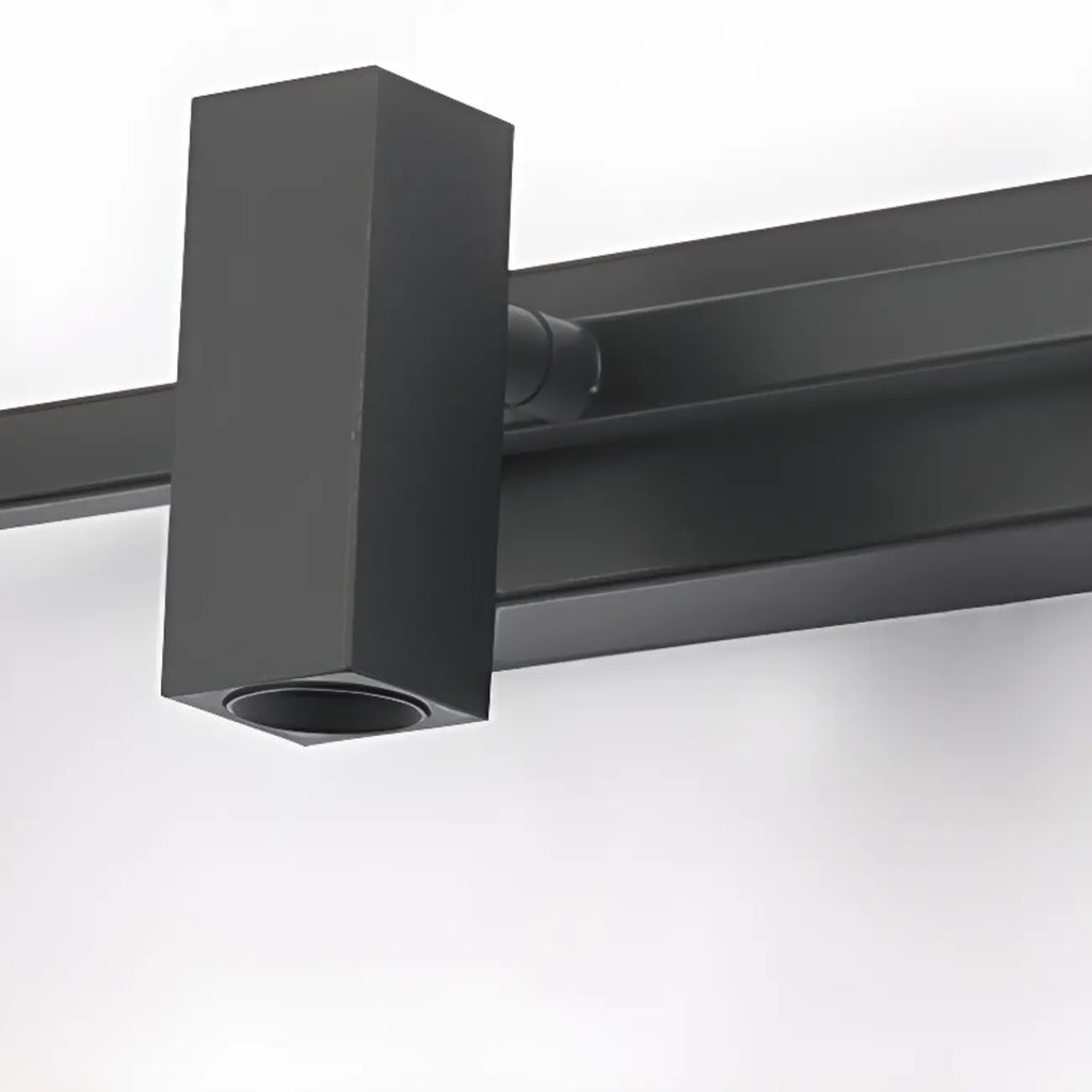 Applique da bagno rettangolare nera regolabile a 3 luci