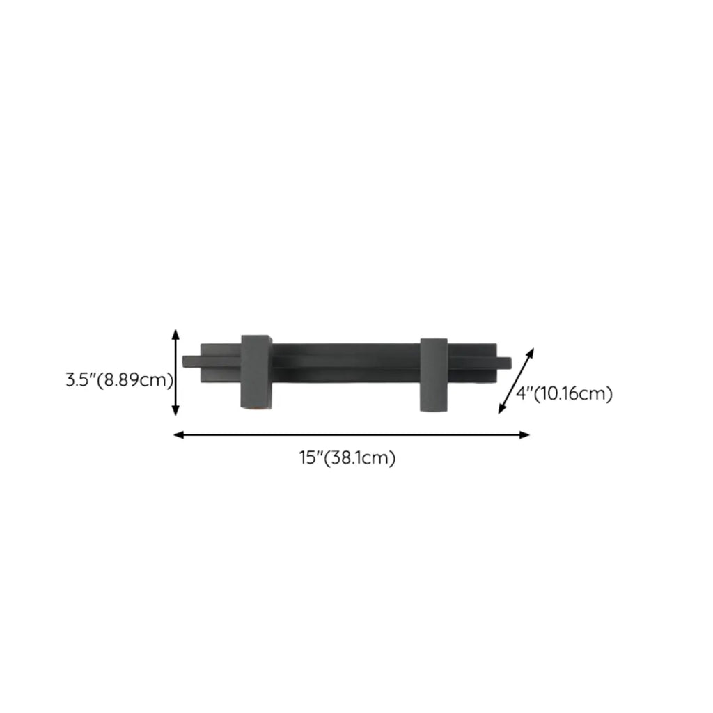 Applique da bagno rettangolare nera regolabile a 3 luci