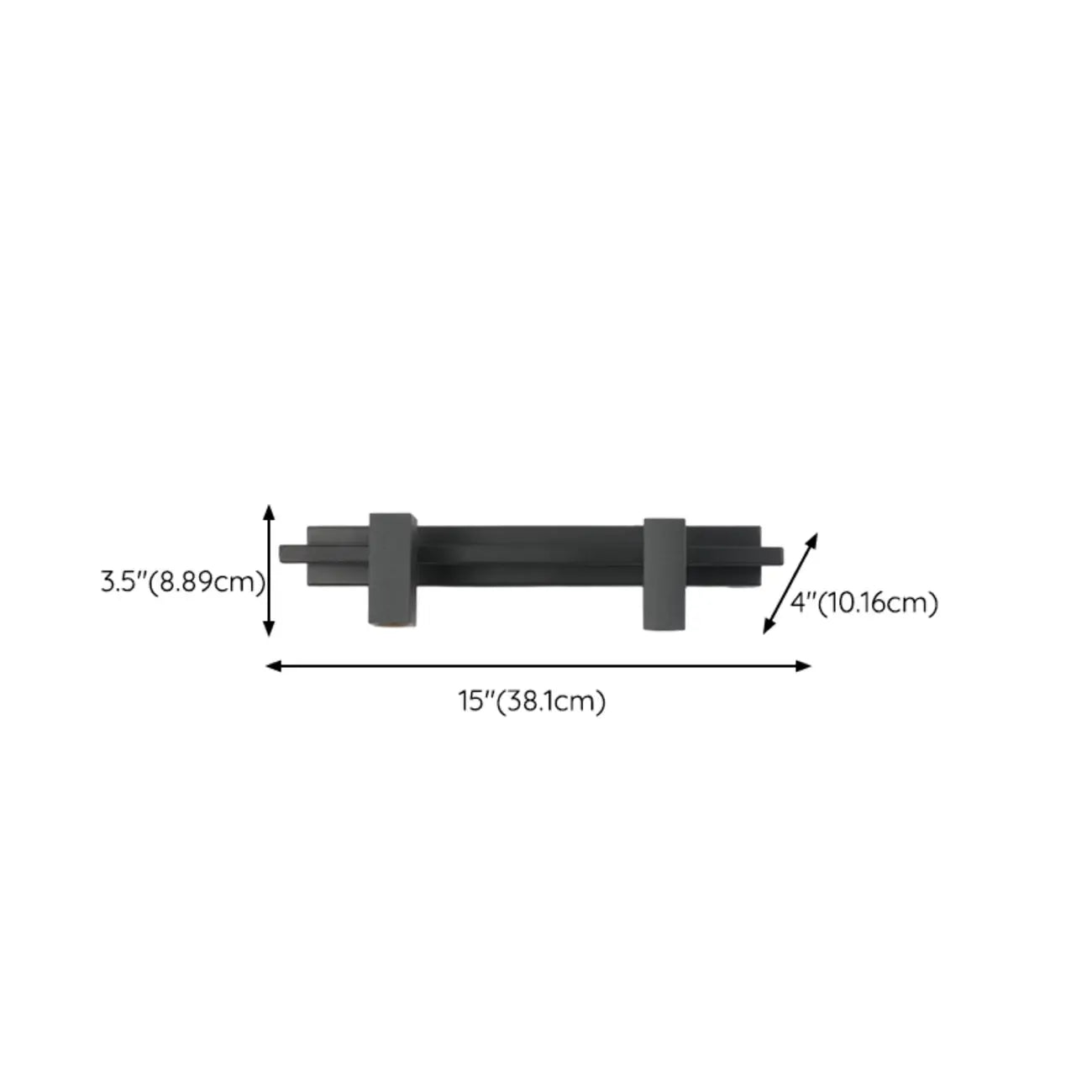 Applique da bagno rettangolare nera regolabile a 3 luci
