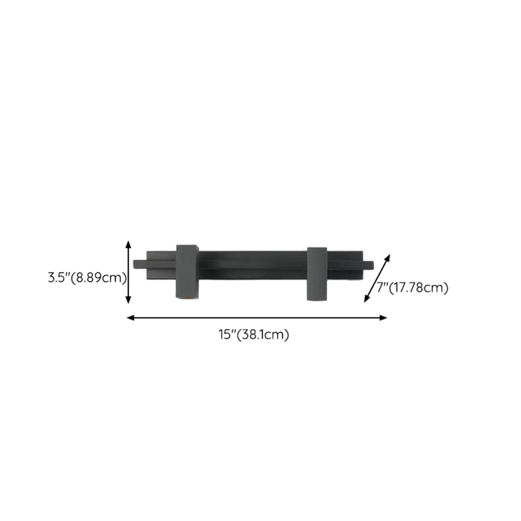 Applique da bagno rettangolare nera regolabile a 3 luci