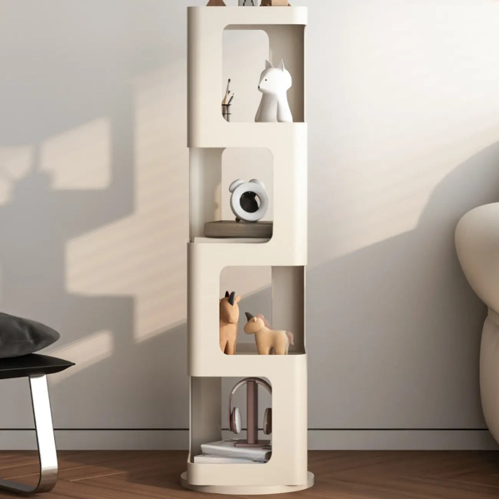 Bibliothèque verticale chic à 4 niveaux en métal avec dos ouvert et pivotant