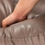 Chaise de bureau ergonomique en cuir noir réglable avec roulettes