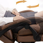 Chaise de bureau ergonomique en cuir noir réglable avec roulettes
