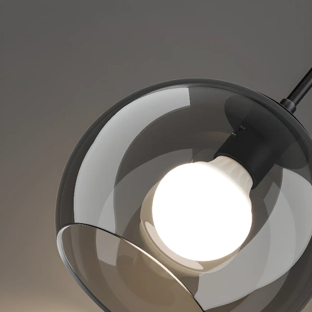 Suspension de cuisine moderne en verre à 3 lumières, hauteur réglable