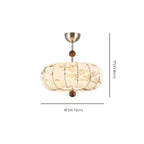 Suspension moderne en tissu blanc cassé avec 5 ampoules et LED