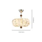 Suspension moderne en tissu blanc cassé avec 5 ampoules et LED