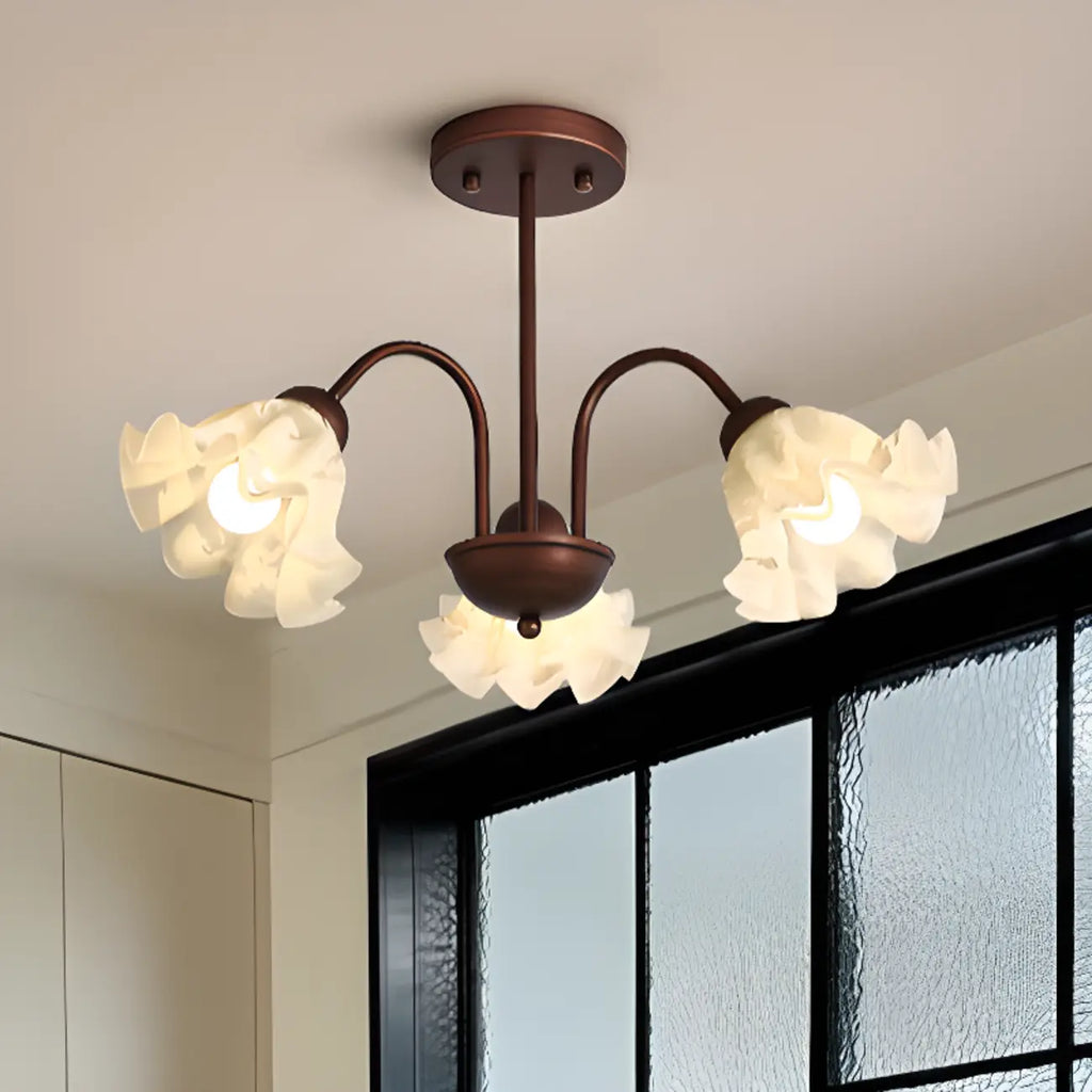 Lustre géométrique en verre à DEL 3/8 pour salle à manger