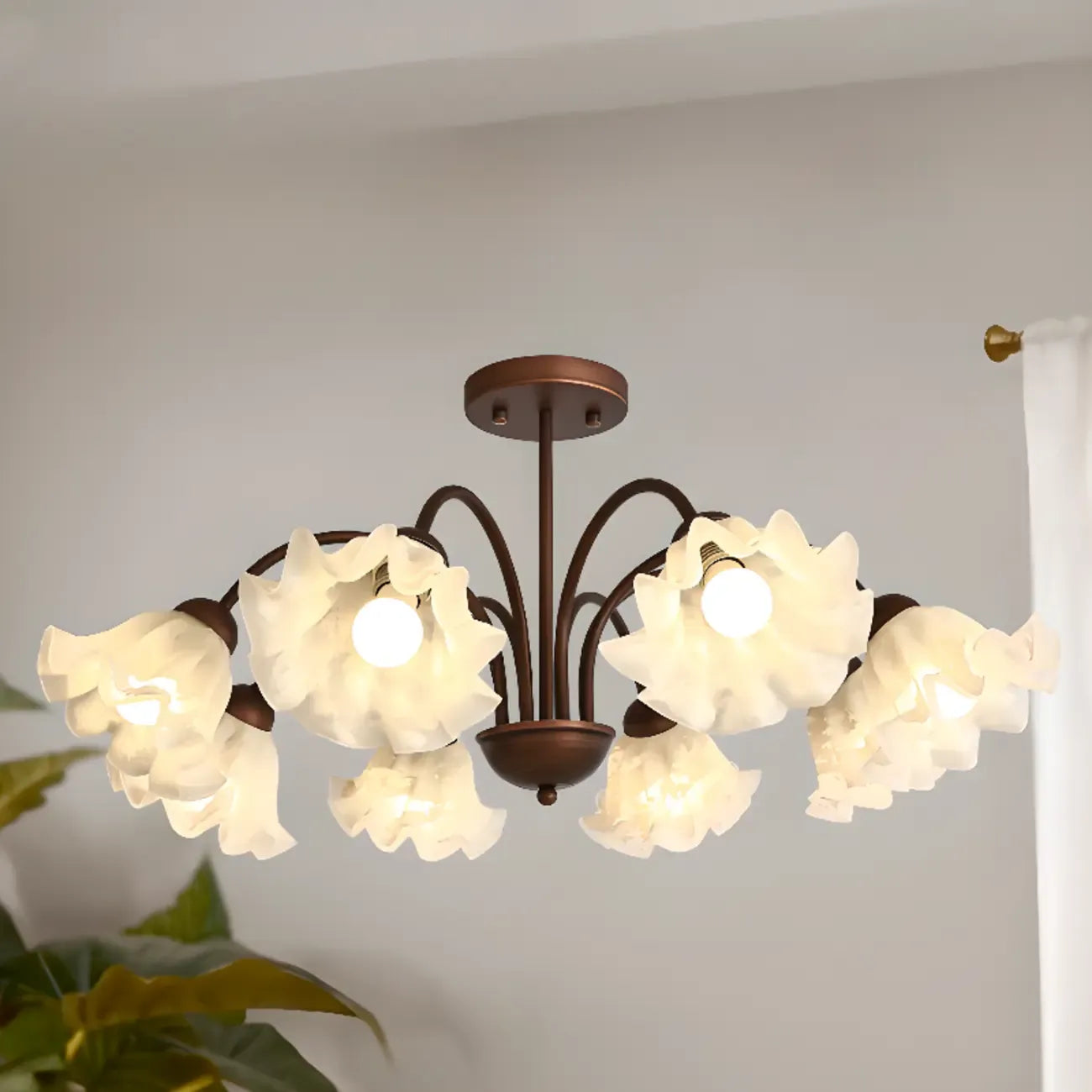 Lustre géométrique en verre à DEL 3/8 pour salle à manger
