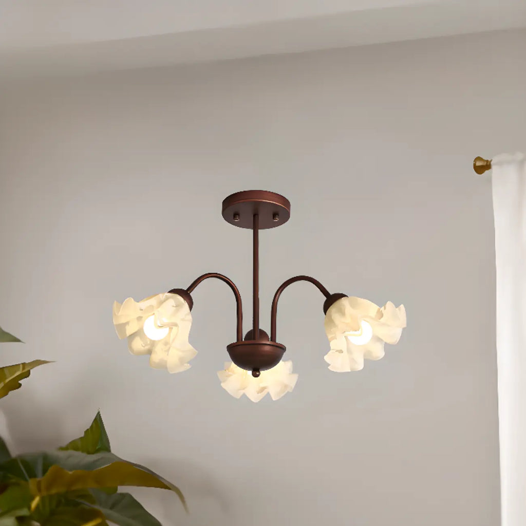 Lustre géométrique en verre à DEL 3/8 pour salle à manger
