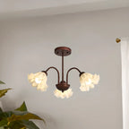 Lustre géométrique en verre à DEL 3/8 pour salle à manger