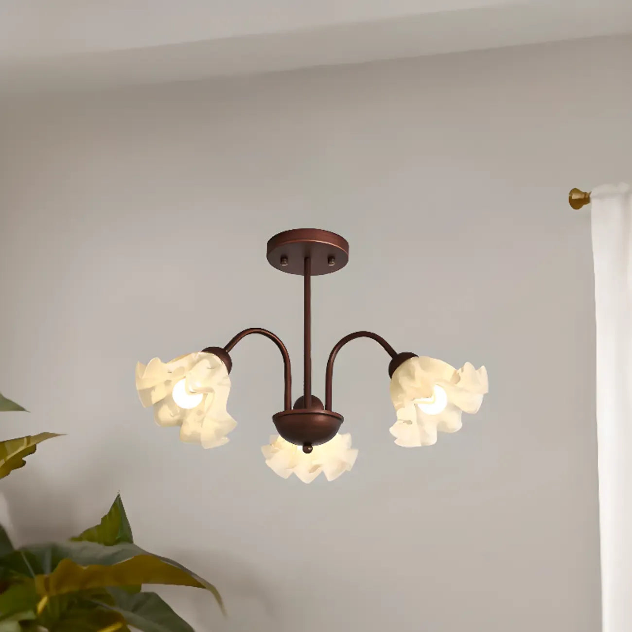 Lustre géométrique en verre à DEL 3/8 pour salle à manger
