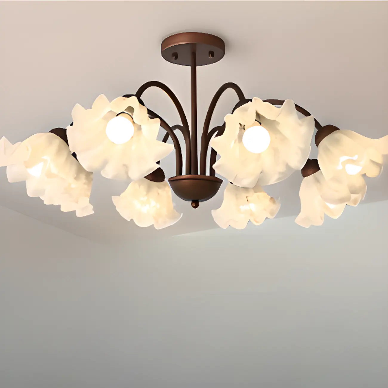 Lustre géométrique en verre à DEL 3/8 pour salle à manger