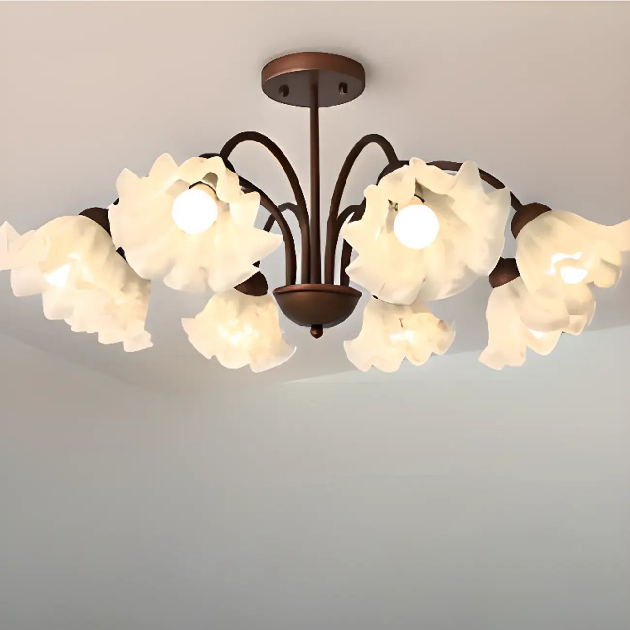 Lustre géométrique en verre à DEL 3/8 pour salle à manger