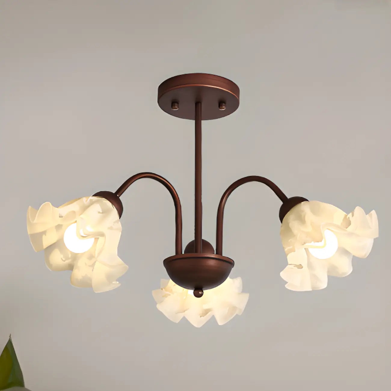 Lustre géométrique en verre à DEL 3/8 pour salle à manger