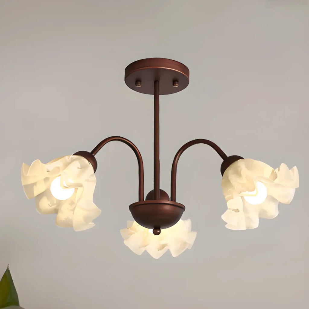 Lustre géométrique en verre à DEL 3/8 pour salle à manger