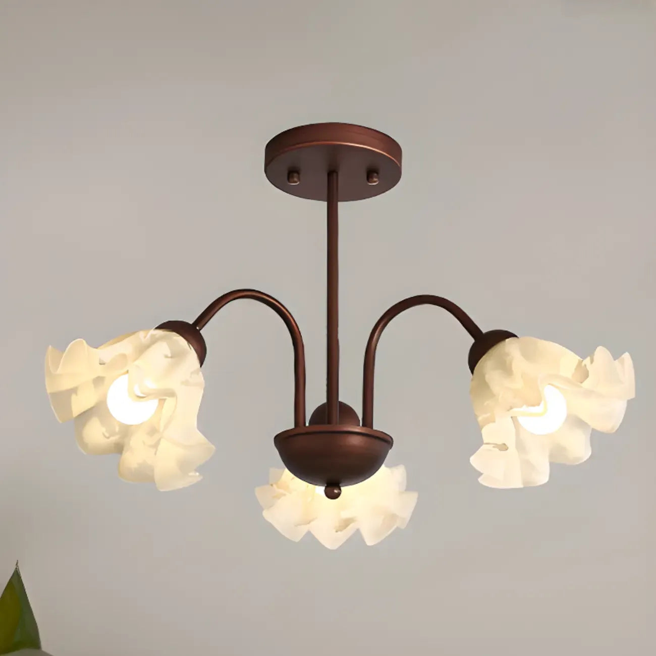 Lustre géométrique en verre à DEL 3/8 pour salle à manger