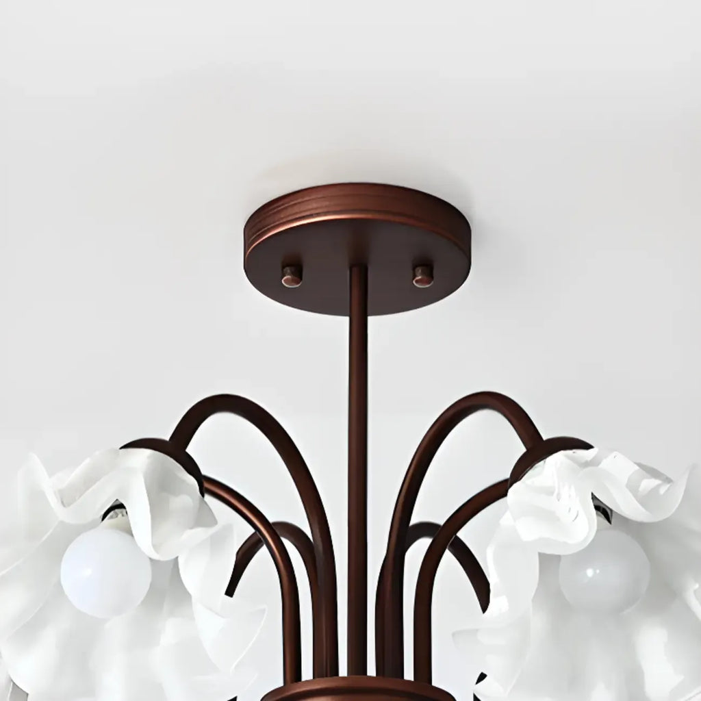 Lustre géométrique en verre à DEL 3/8 pour salle à manger