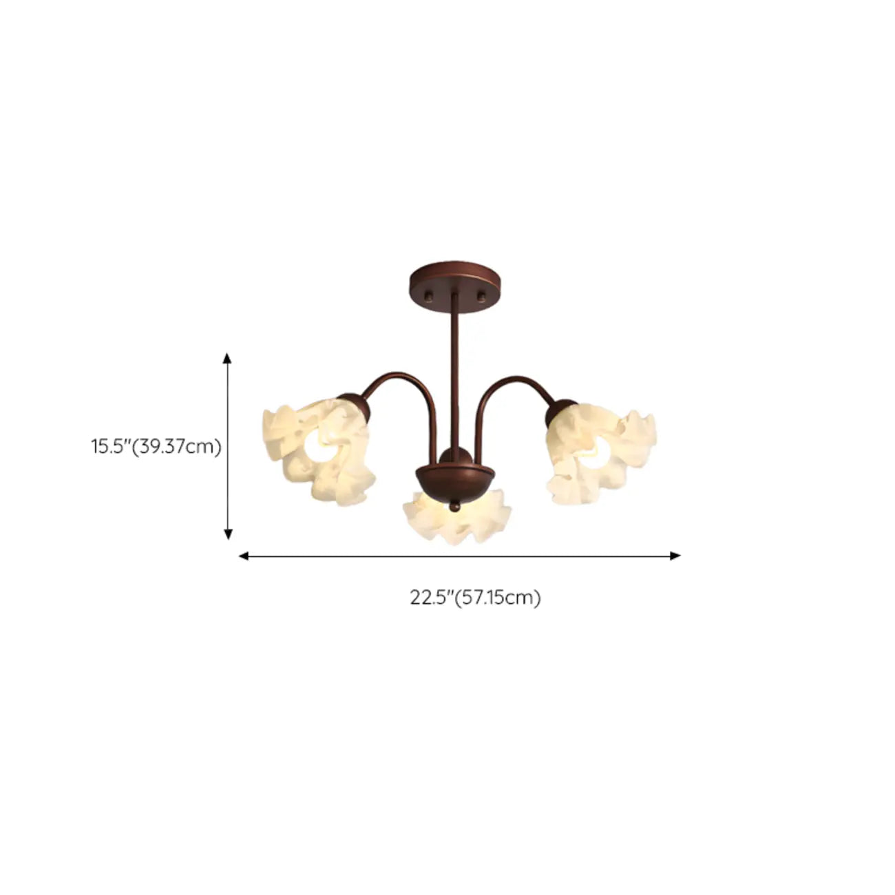 Lustre géométrique en verre à DEL 3/8 pour salle à manger