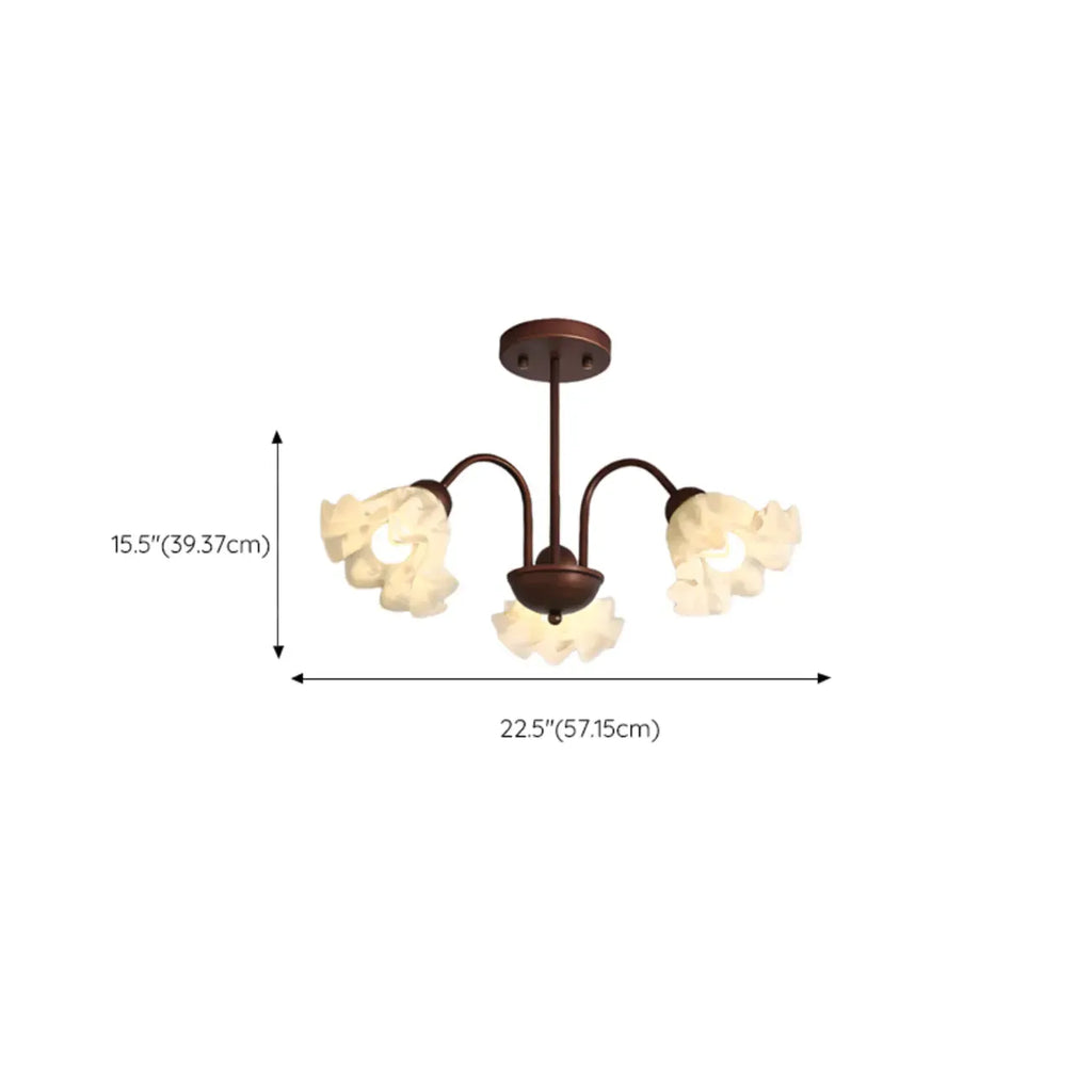 Lustre géométrique en verre à DEL 3/8 pour salle à manger