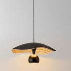 Suspension LED moderne à 2 lumières en acrylique noir, à intensité variable