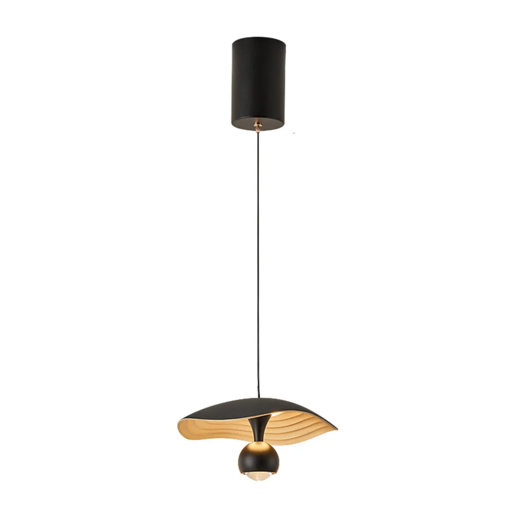 Suspension LED moderne à 2 lumières en acrylique noir, à intensité variable