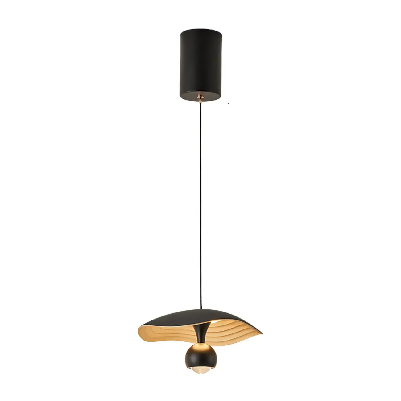 Suspension LED moderne à 2 lumières en acrylique noir, à intensité variable
