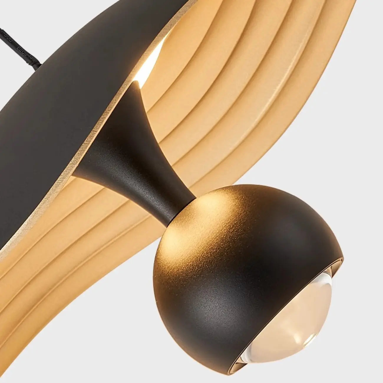 Suspension LED moderne à 2 lumières en acrylique noir, à intensité variable