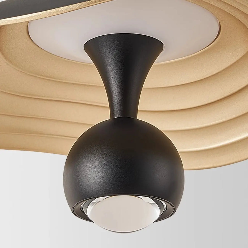 Suspension LED moderne à 2 lumières en acrylique noir, à intensité variable