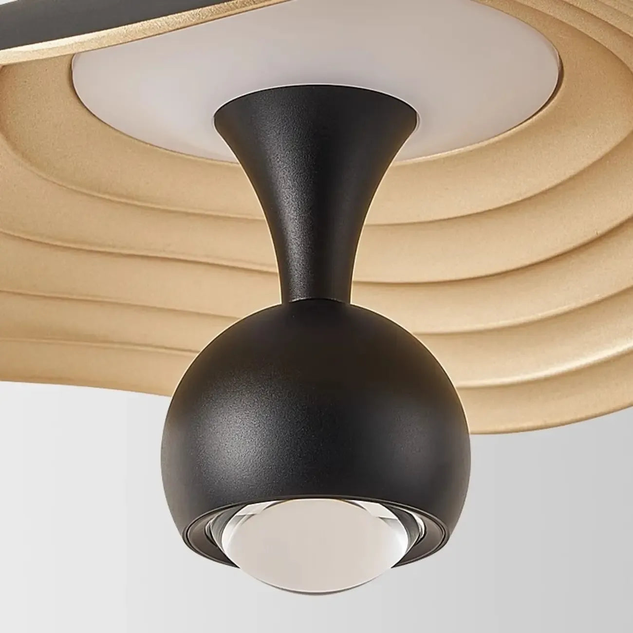 Suspension LED moderne à 2 lumières en acrylique noir, à intensité variable