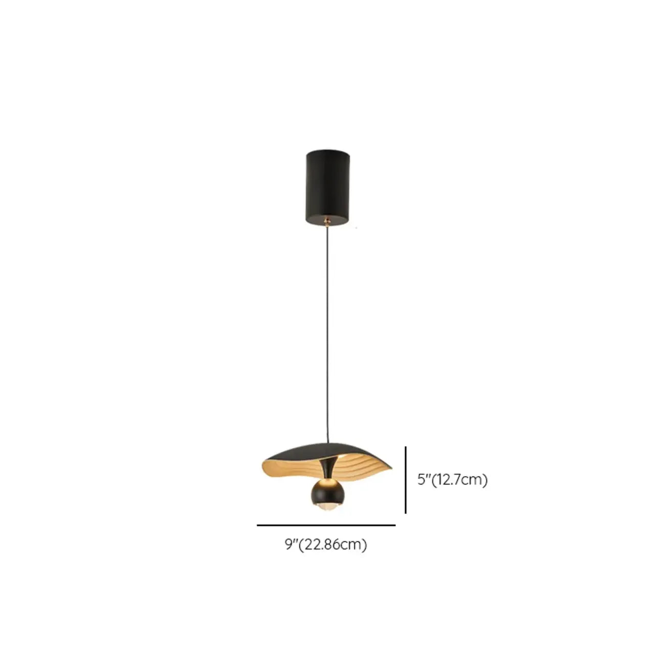 Suspension LED moderne à 2 lumières en acrylique noir, à intensité variable