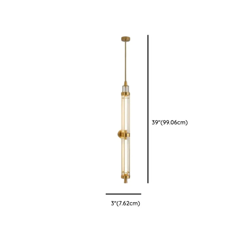 Applique murale cylindrique dorée avec 2 ampoules LED à lumière chaude