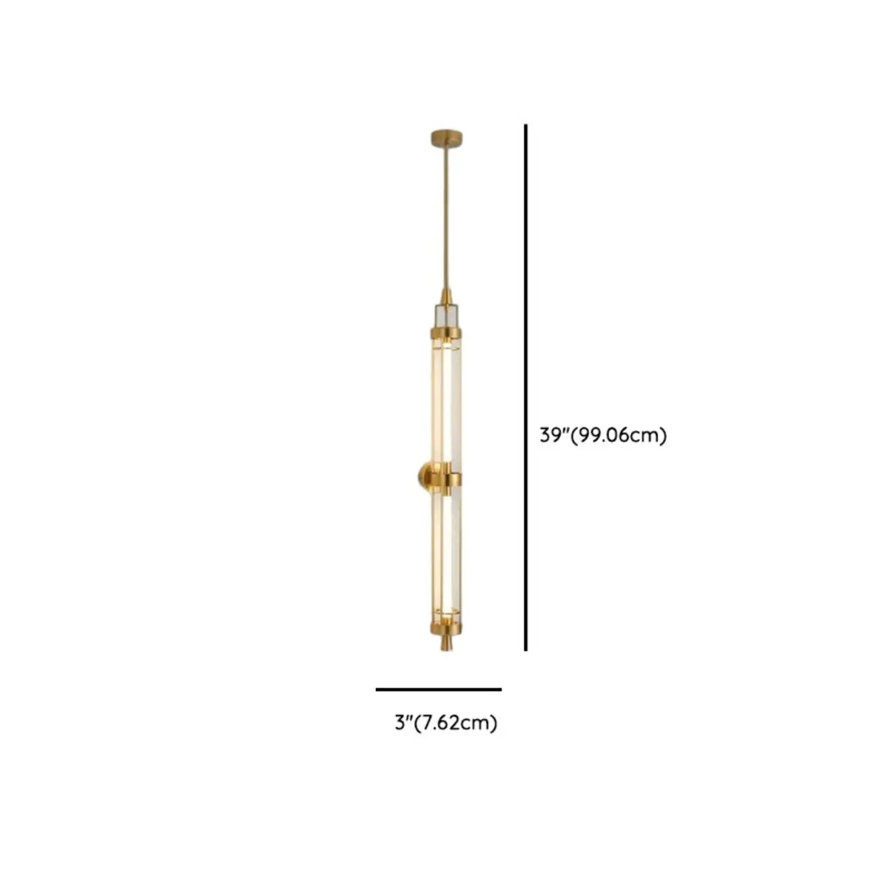 Applique murale cylindrique dorée avec 2 ampoules LED à lumière chaude