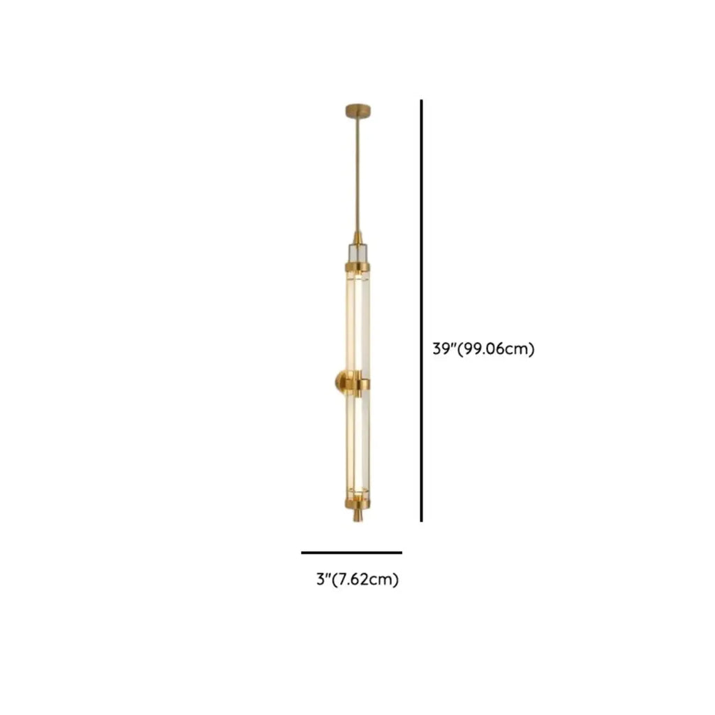 Applique murale cylindrique dorée avec 2 ampoules LED à lumière chaude