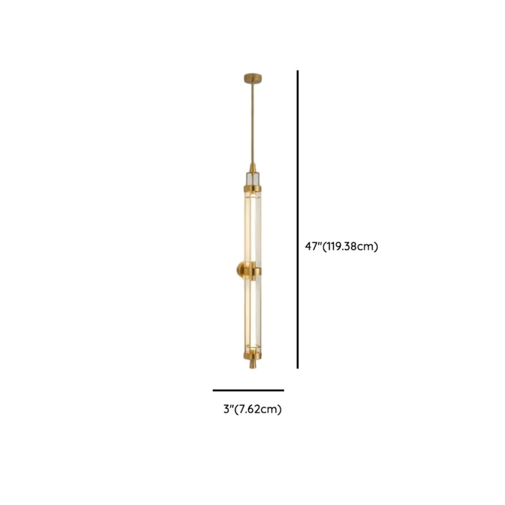 Applique murale cylindrique dorée avec 2 ampoules LED à lumière chaude