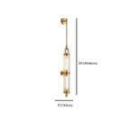 Applique murale cylindrique dorée avec 2 ampoules LED à lumière chaude