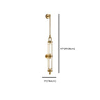 Applique murale cylindrique dorée avec 2 ampoules LED à lumière chaude