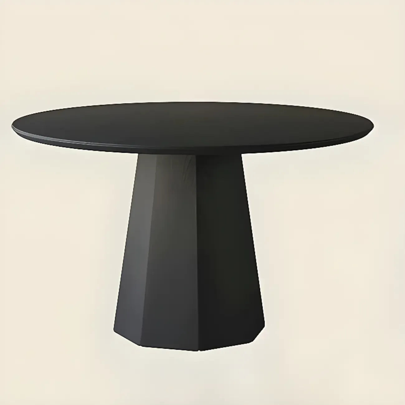 Table de salle à manger ronde moderne en bois noir