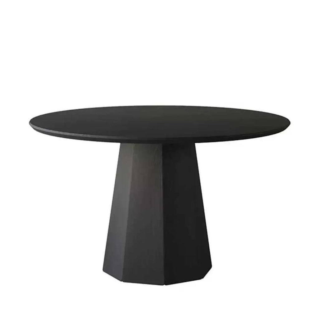 Table de salle à manger ronde moderne en bois noir
