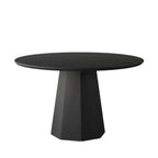 Table de salle à manger ronde moderne en bois noir