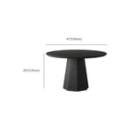 Table de salle à manger ronde moderne en bois noir