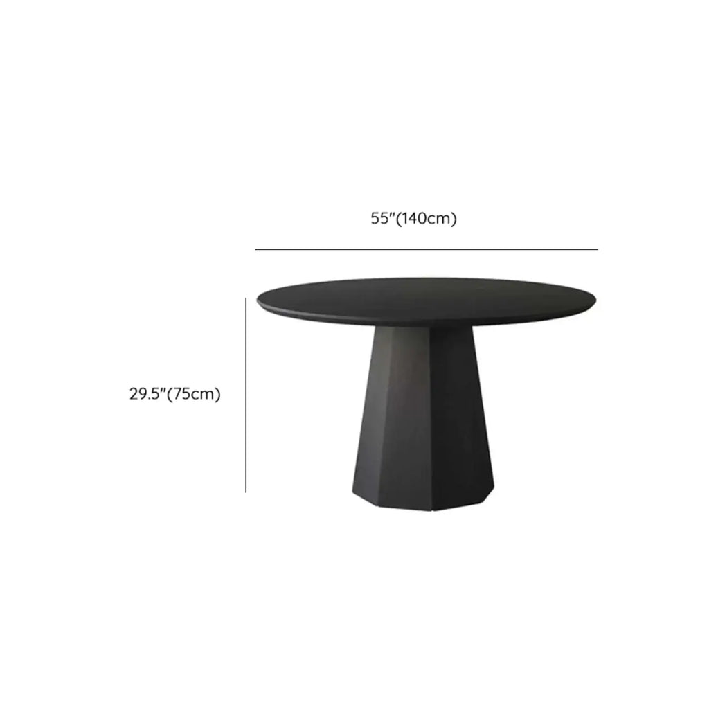 Table de salle à manger ronde moderne en bois noir